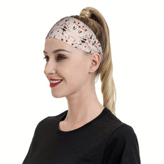 Men's Tie Dye Headband Orange Gray Athletic Breathable Stretchy Sport Headband