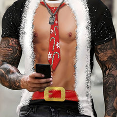 Men's Muscle Pattern 3D Print Casual Street Style T-shirt