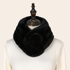 Soft Rabbit Fur Neck Scarf Winter Warm Casual Outdoor Scarf