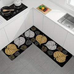 2pcs Kitchen Rug Set Soft Cushioned Anti Fatigue Mat Waterproof