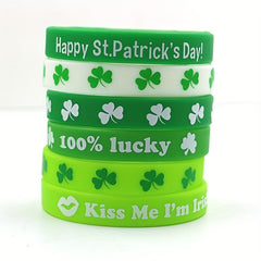 Green Shamrock Silicone Bracelet: St Patrick's & Everyday Wear