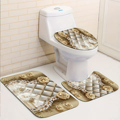 5pcs Waterproof Shower Curtain Set with 12 Hooks