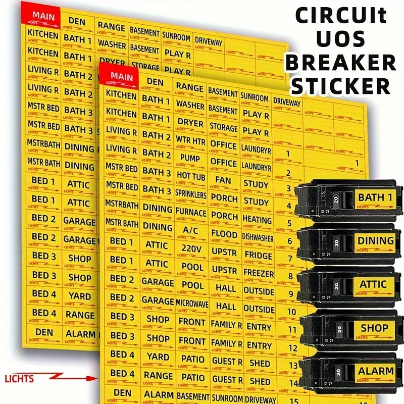 Circuit Breaker Stickers 129pcs Set Fuse Box Label Recognition Reminder