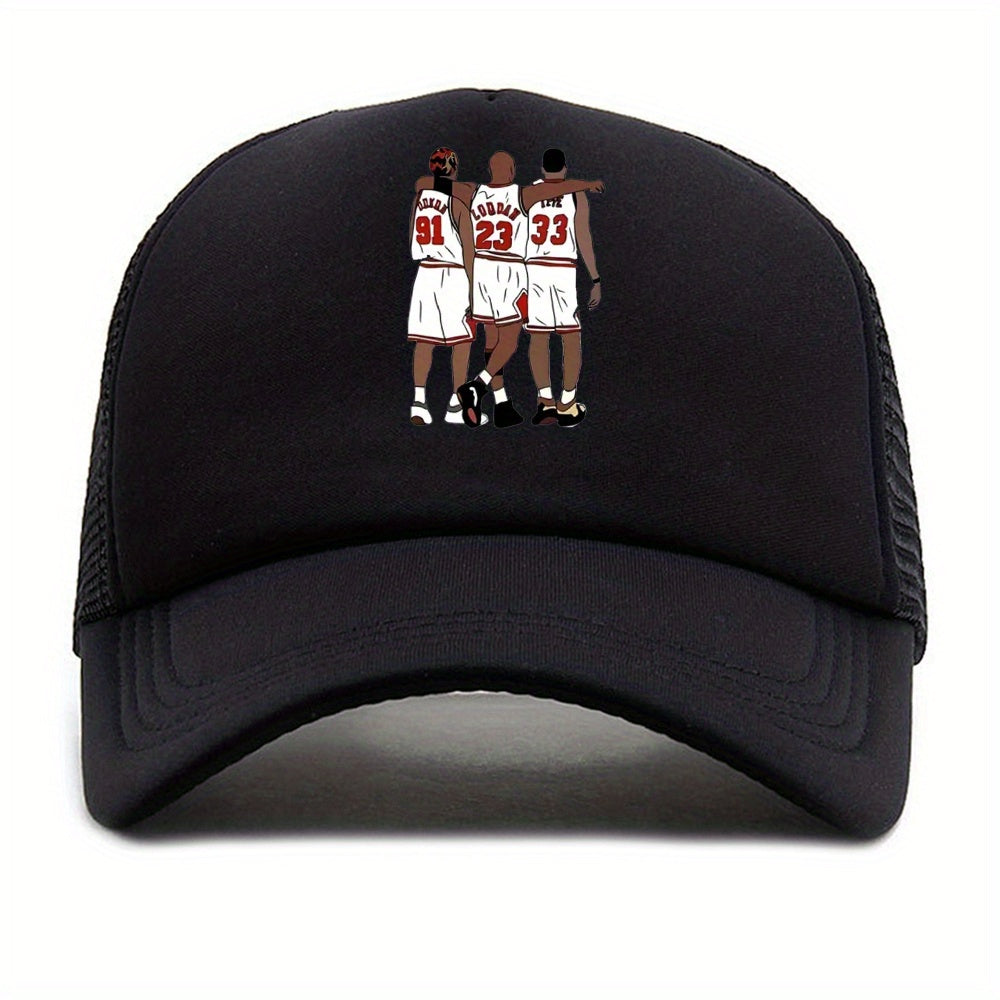 Unisex Mesh Sunshade Breathable Baseball Cap with Stars Embroidery