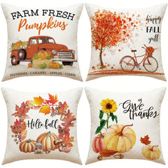 Christmas Linen Blend Throw Pillow Case - Colorful Square Cushion Cover