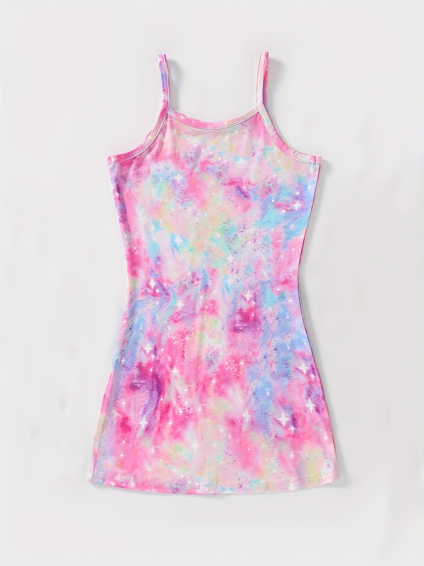 Girls Unicorn Starry Sky Tie Dye Nightdress Tank Dress Pajamas Loungewear