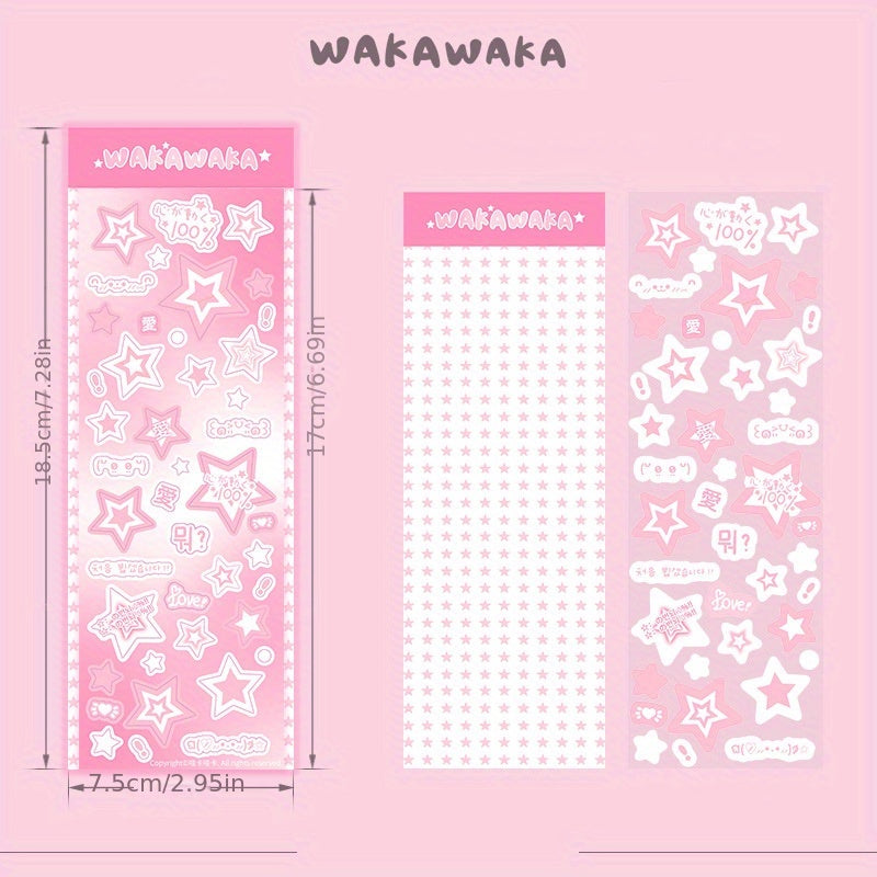 Ins Style Stickers with Shining Stars - 1 Sheet