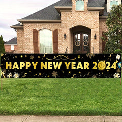 1pc Garden Yard Banner Year Party Decoration Supplies Hanging Year Indoor Outdoo