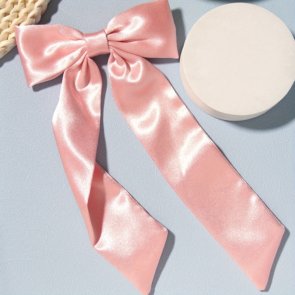 Satin Silky Bow Hair Clip Back Head Clip Hair Accessories for Women
