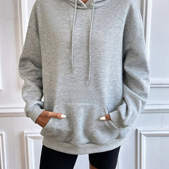 Graphic Print Drawstring Loose Hoodie Casual Hooded Long Sleeve