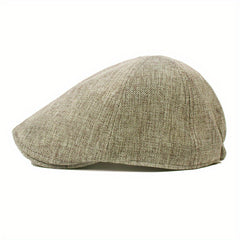 Breathable Linen Flat Cap Irish Newsboy Hat Cabbie Cap