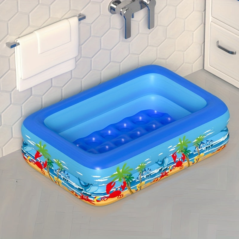 Kids Inflatable Swimming Pool 1.2m Bubble Bottom Foldable Bathing Pool
