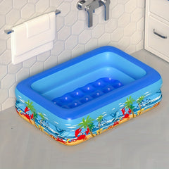Kids Inflatable Swimming Pool 1.2m Bubble Bottom Foldable Bathing Pool