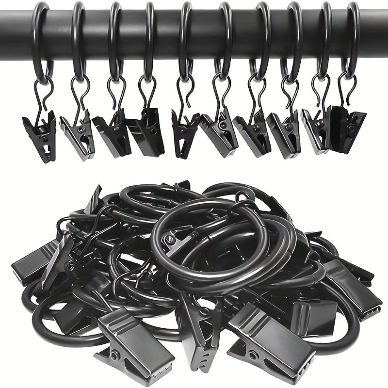 Curtain Rings With Clips 30-50pcs Hooks Clip Rings Curtain Accessories
