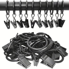 Curtain Rings With Clips 30-50pcs Hooks Clip Rings Curtain Accessories