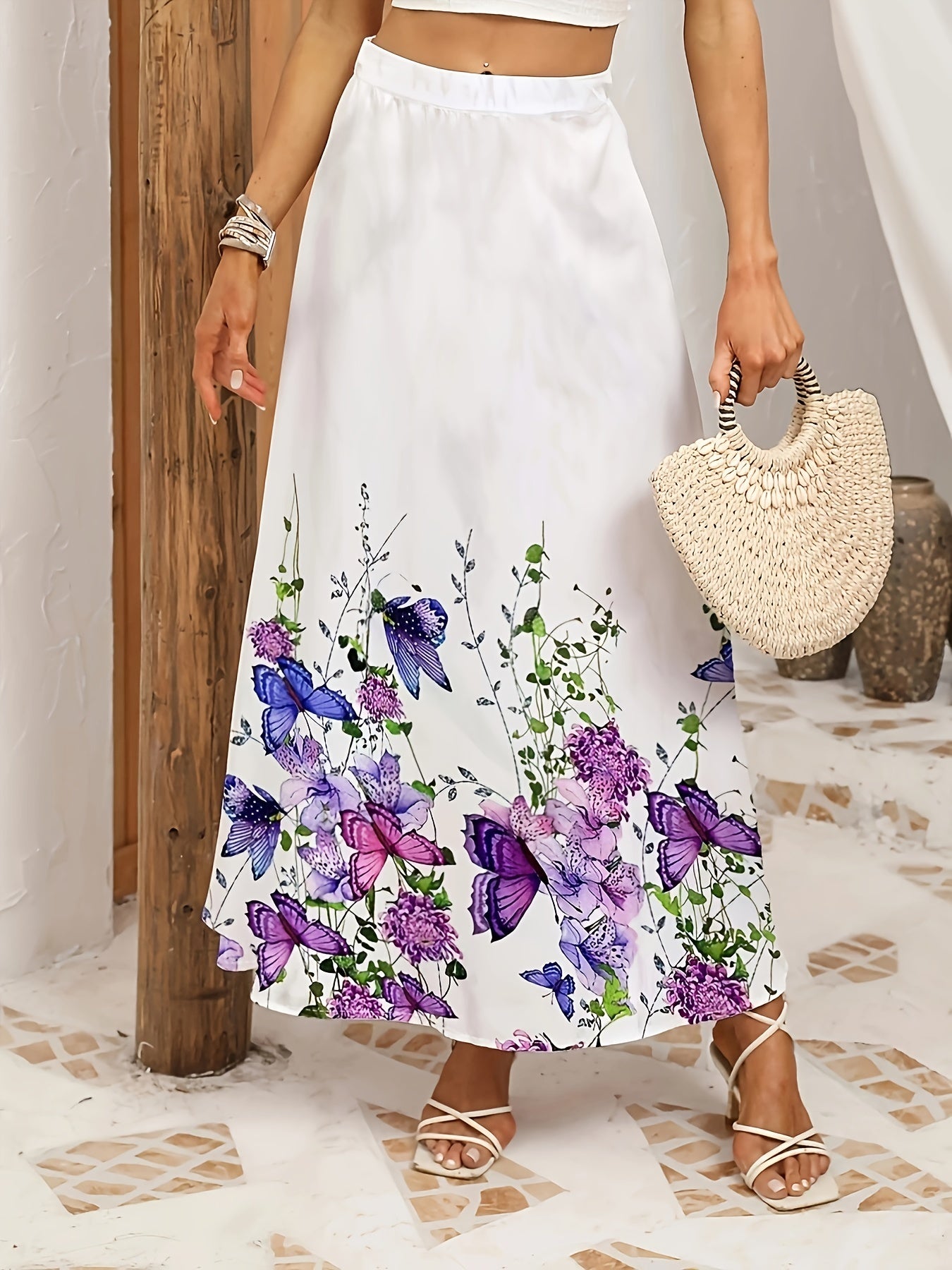 Floral Print Maxi Skirt for Spring & Summer