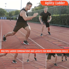 Foldable Agility Ladder Soccer Speed Training w/ Storage Bag