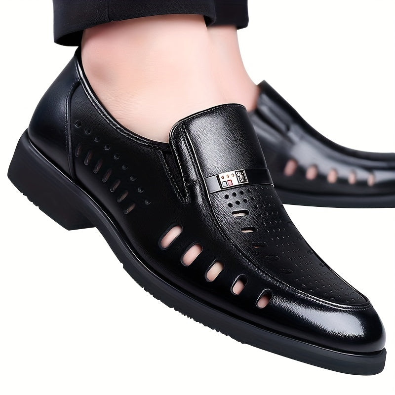 Men's Hollow Out Slip On Formal Shoes Non Slip Wear Resistant Business