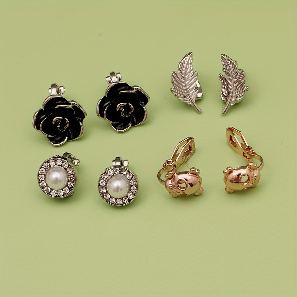 4 Pairs Hypoallergenic Ear Clips For Teens Girls Celtic Knot Gothic