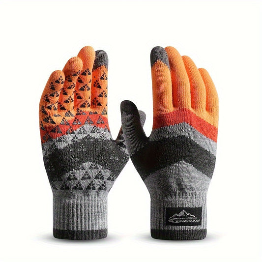Men's Winter Knitted Gloves Warm Cycling Anti cold Touch Screen Woolen