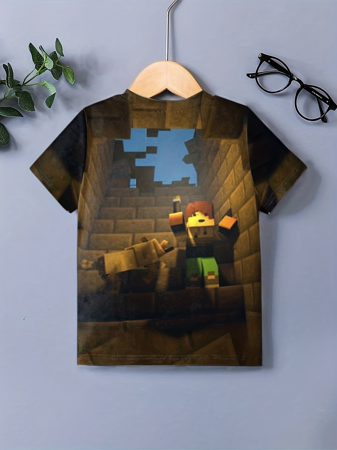 Kids Building World 3D Graphic Tee Boys Girls Casual T-Shirt