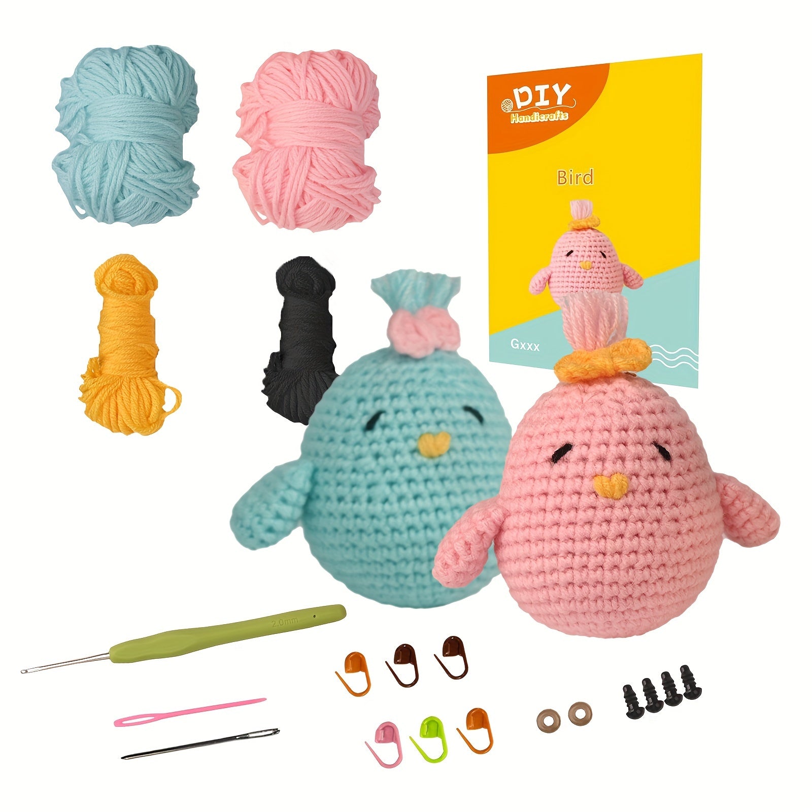 Beginner's Knitting Kit Bird Easy Hook Crochet Kit Step by Step