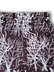 Plant Print Elastic Waist Loose Pants for Spring & Summer