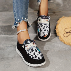 Women's Lightweight Canvas Sneakers Low Top Lace Up Comfy Walking Shoes