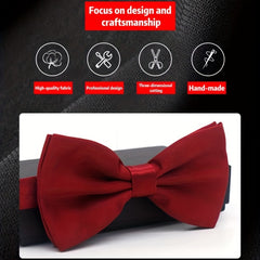 Men's Solid Formal Wedding Bow Tie Business Casual Groom Man Bow