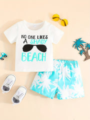 Toddler Boys Coconut Tree Print Top & Shorts Set
