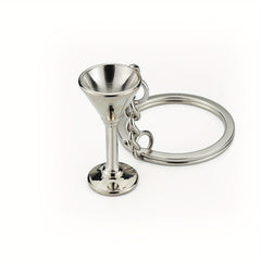 3D Zinc Alloy Wine Bottle Keychain Pendant for Camping