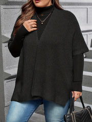 Retro Cardigan Women's Ribbed Bat Sleeve Cardigan