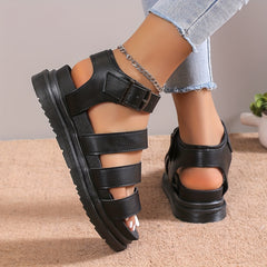 Women's Platform Roman Sandals Ankle Buckle Strap Shoes