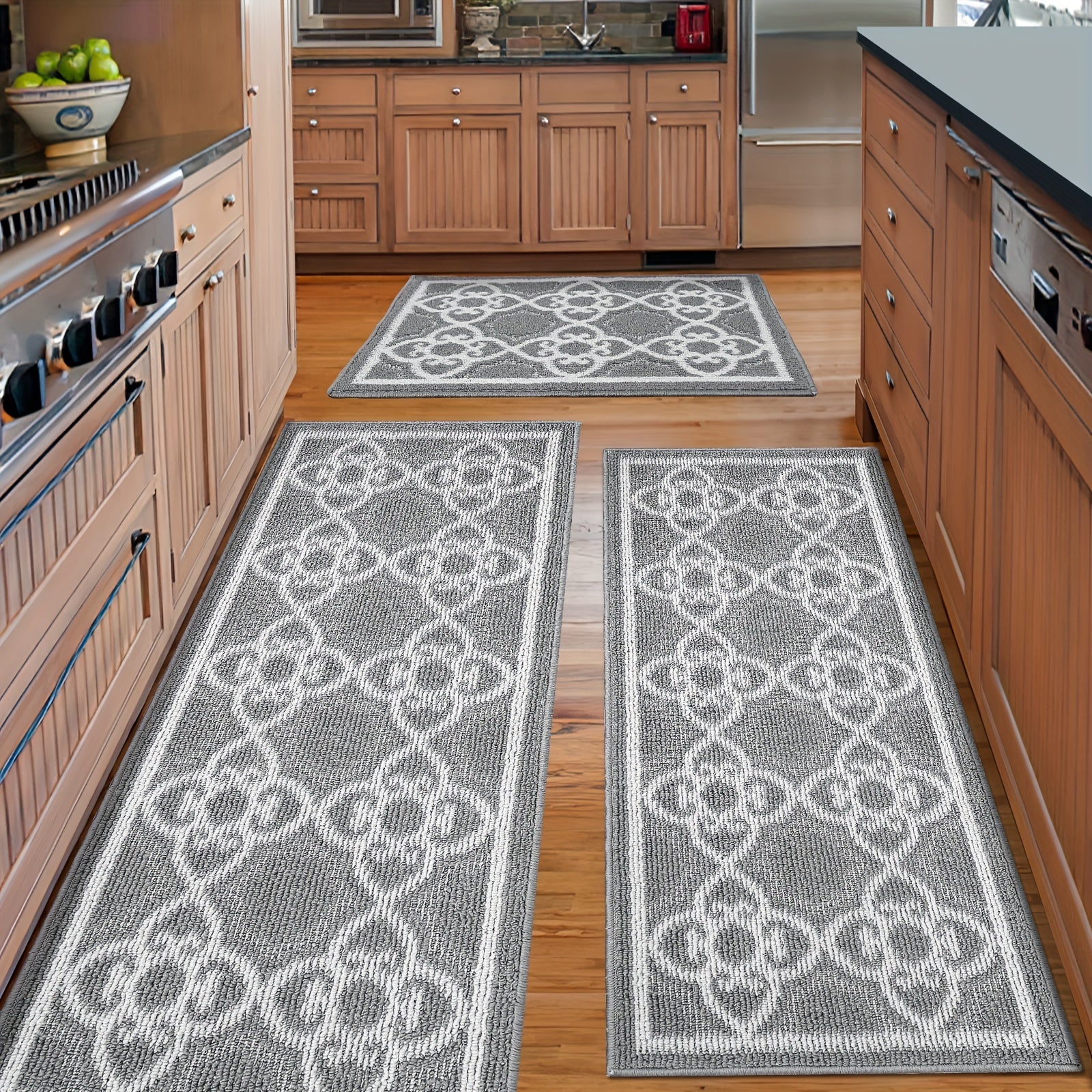 Absorbent Nylon Bathroom Rugs Set
