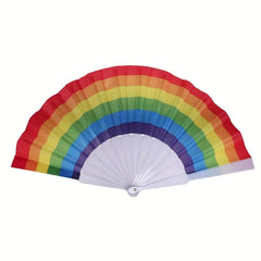 Summer Rainbow Plastic Dance Fan 17 78 Cm Cloth Folding Fan