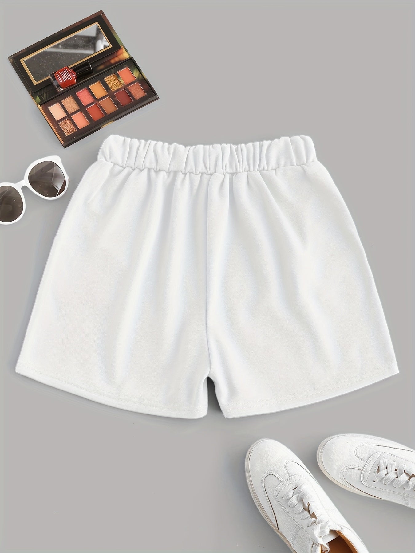 Flame Print Drawstring Shorts Elastic Waist Casual Summer Clothing