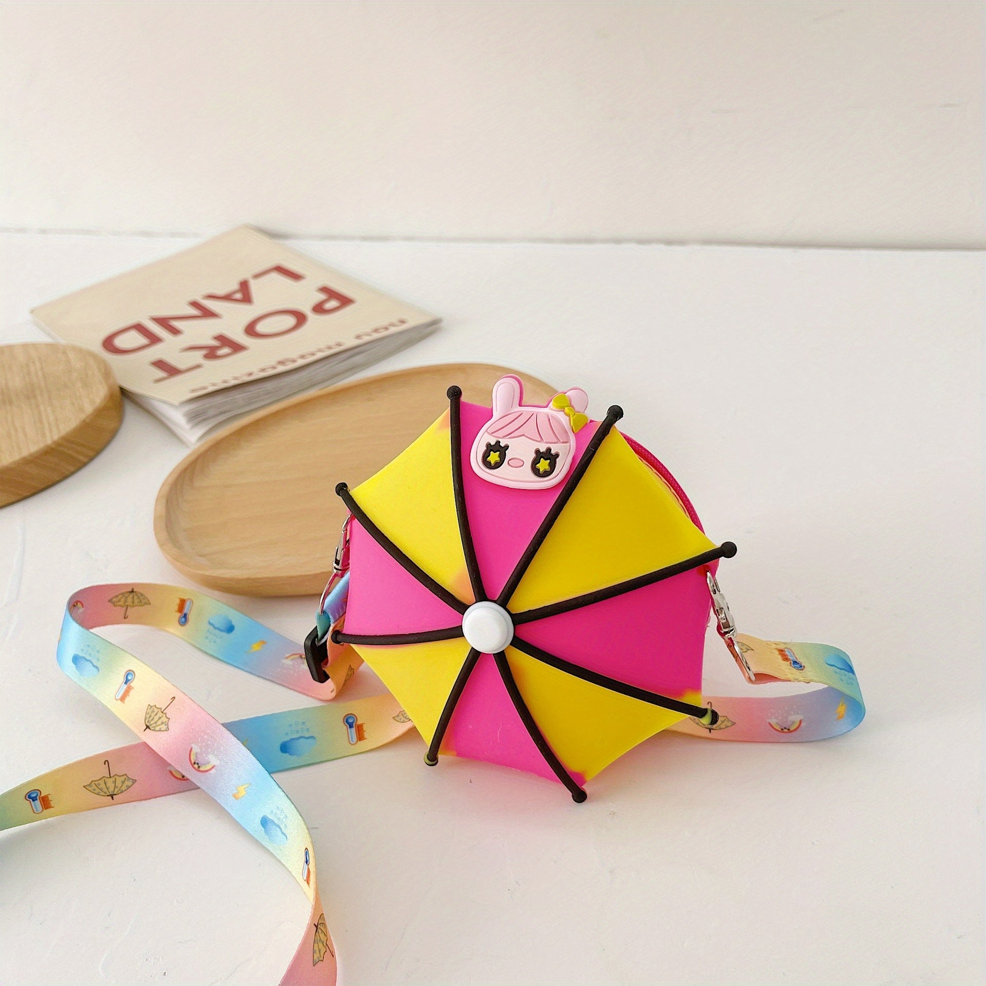 Umbrella Shape Silicone Shoulder Bag Children's Coin Purse Mini Crossbody Bag