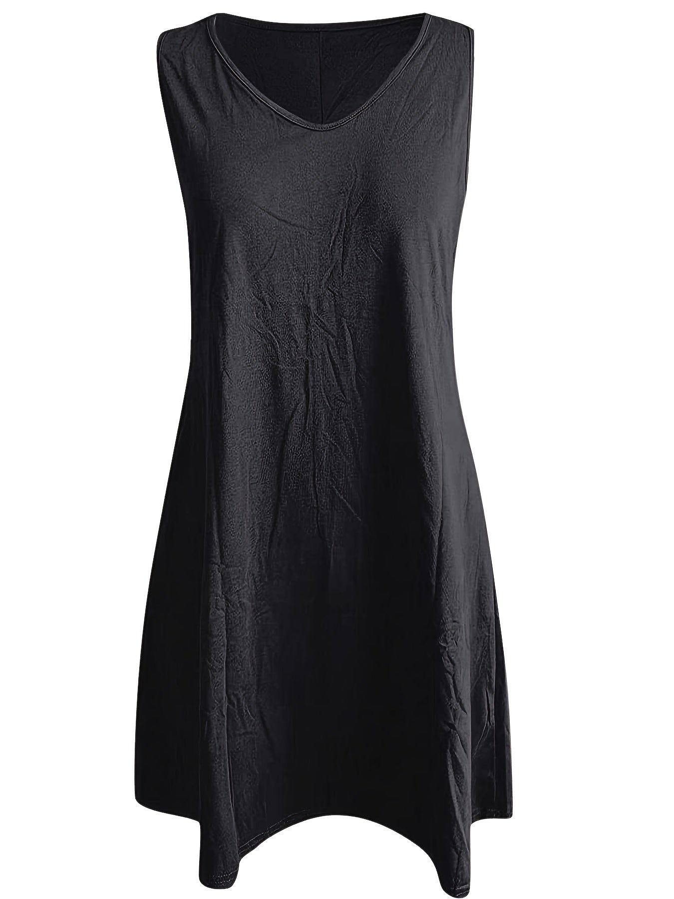 V Neck Tank Dress With Pockets