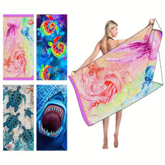 Marine Animals Absorbent Beach Towel for Beach Pool Party Holiday