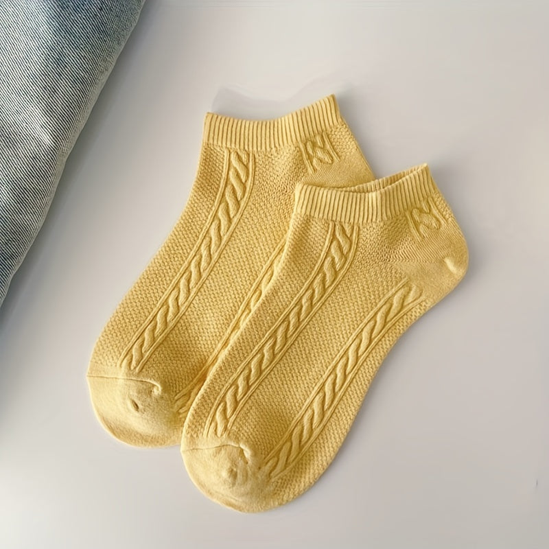 5 Pairs Soft & Comfy Low Cut Ankle Socks Women's Stockings