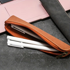 Leather Pencil Case with Zipper