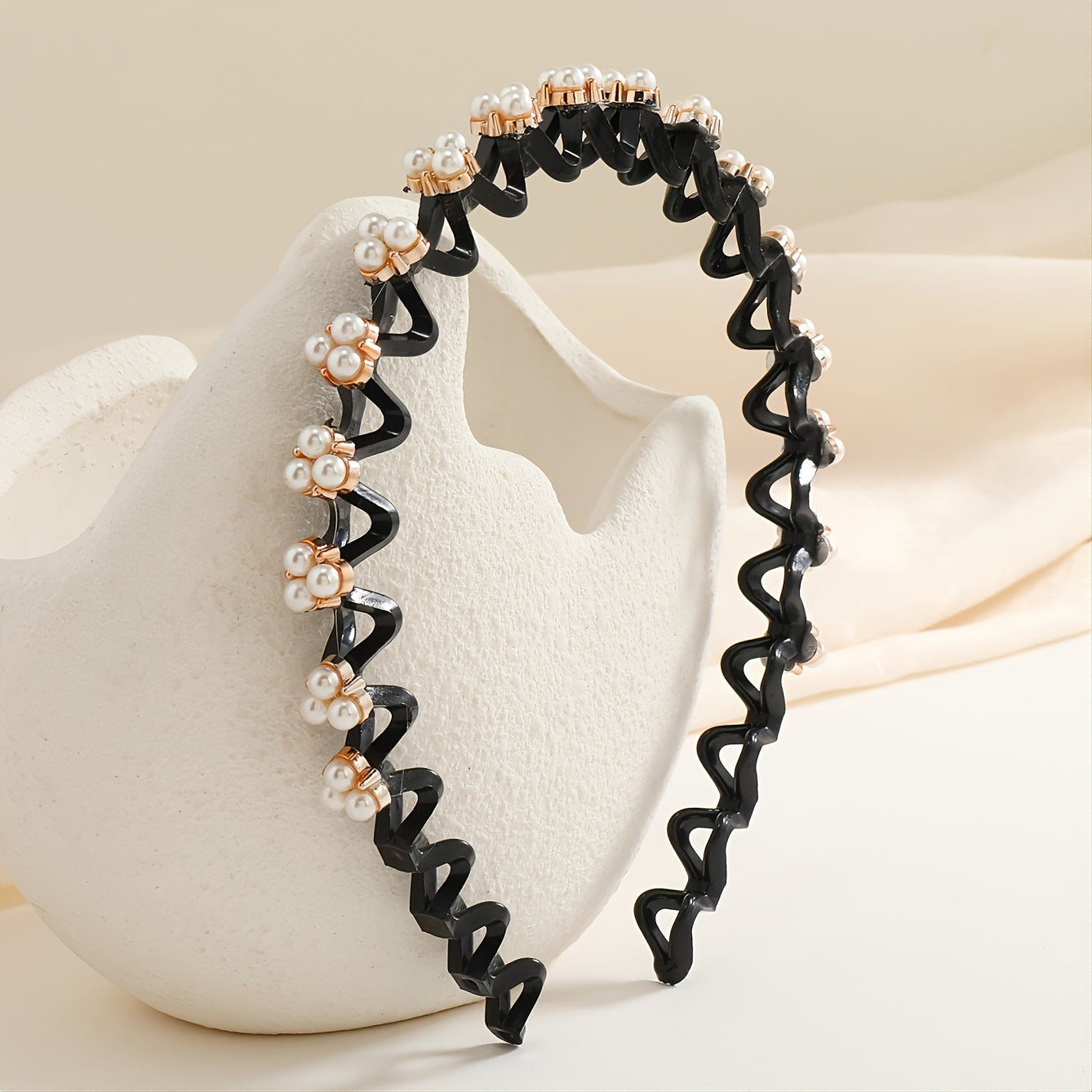 Vintage Rhinestone Hair Clip Clasp Stretchy Hair Hoop Gift