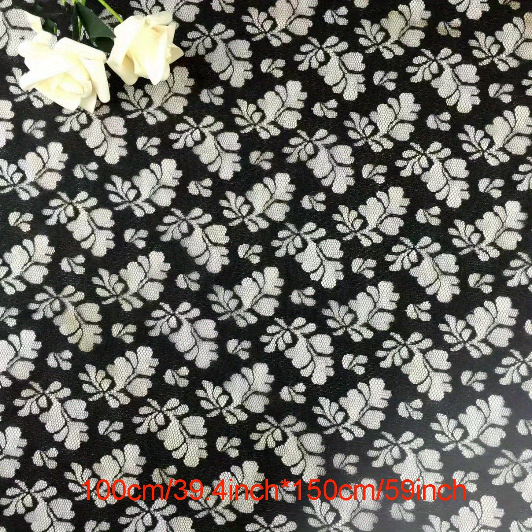 Breathable Tree Leaves Wedding Dress Lace Fabric Embroidery