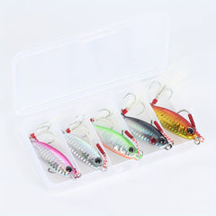 5pcs Colorful Metal Spoons Micro Jigging Bait With Hook Hard Fishing Lure