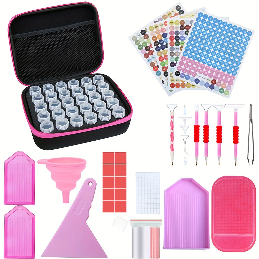 30 Grid Bottle Diamond Painting Storage Box Purple Tools 5D DIY Cross Stitch Emb