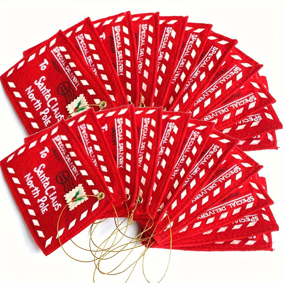 10pcs Christmas Envelope Pendant Candy Card Bag Tree Decoration