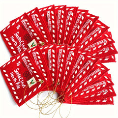10pcs Christmas Envelope Pendant Candy Card Bag Tree Decoration