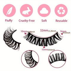 Faux Mink Hair False Eyelashes Little Devil 16mm Natural Look 10 Pairs