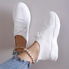 Women's Textured Knit Running Shoes Lightweight Casual Sneakers