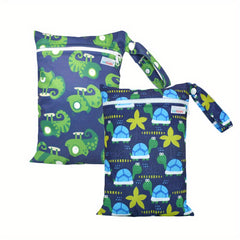 EezKoala 2pcs Baby Diaper Bag WetBags Zipper Waterproof Nappy Handbag